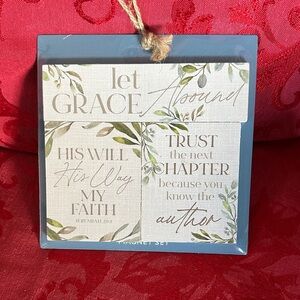 Inspirational 3 piece Magnet Set with Green, Blue and Cream Accents
